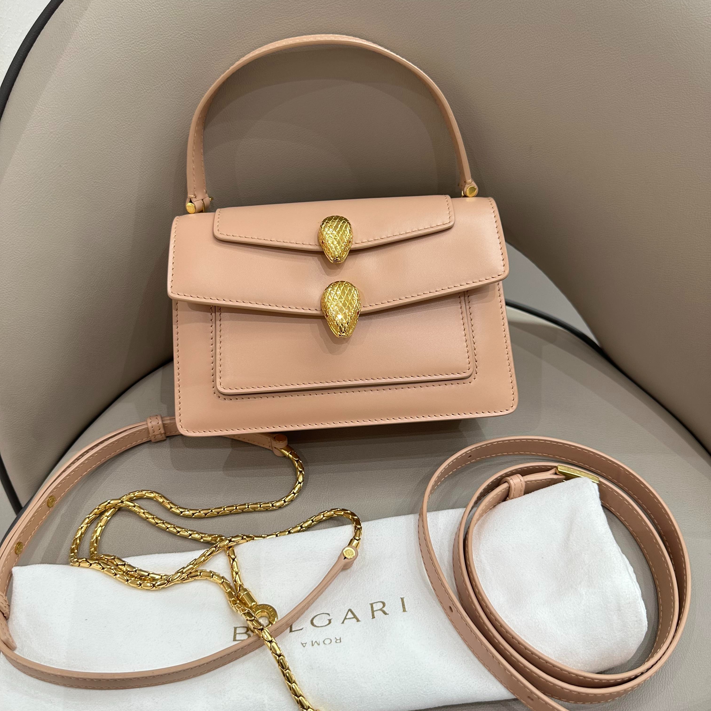 99新 BVLGARI/宝格丽 水蜜桃色mini 亚历山大联名款/55408