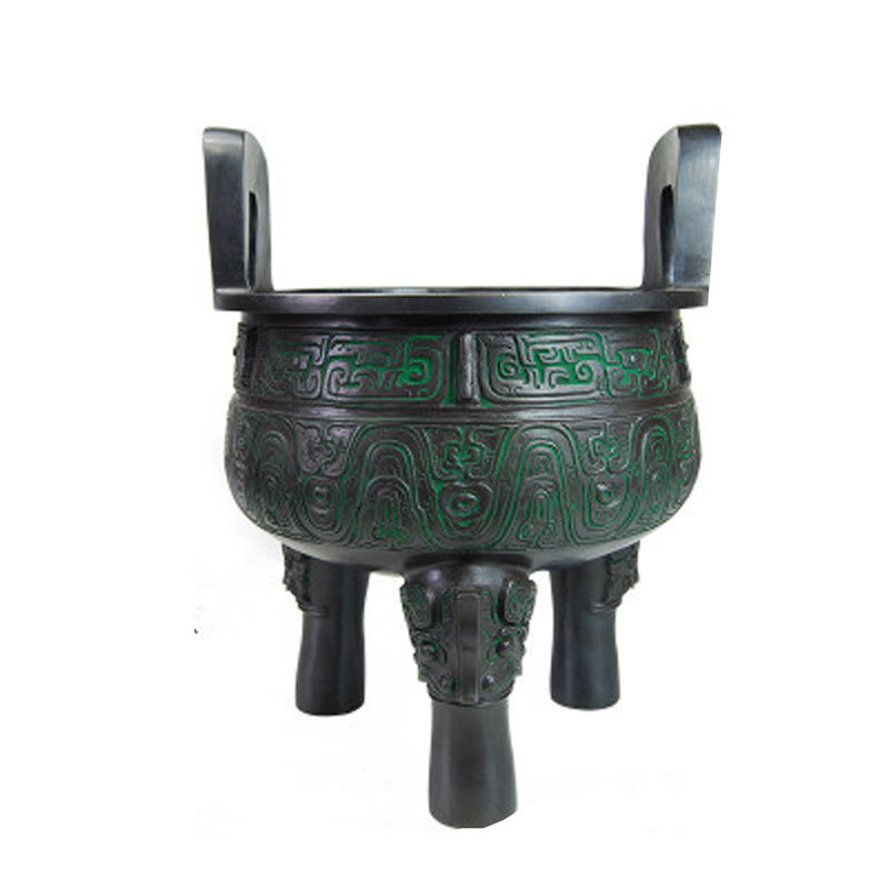 黄铜大号手工青色圆鼎大气黄铜铸圆鼎酒店公司摆件
