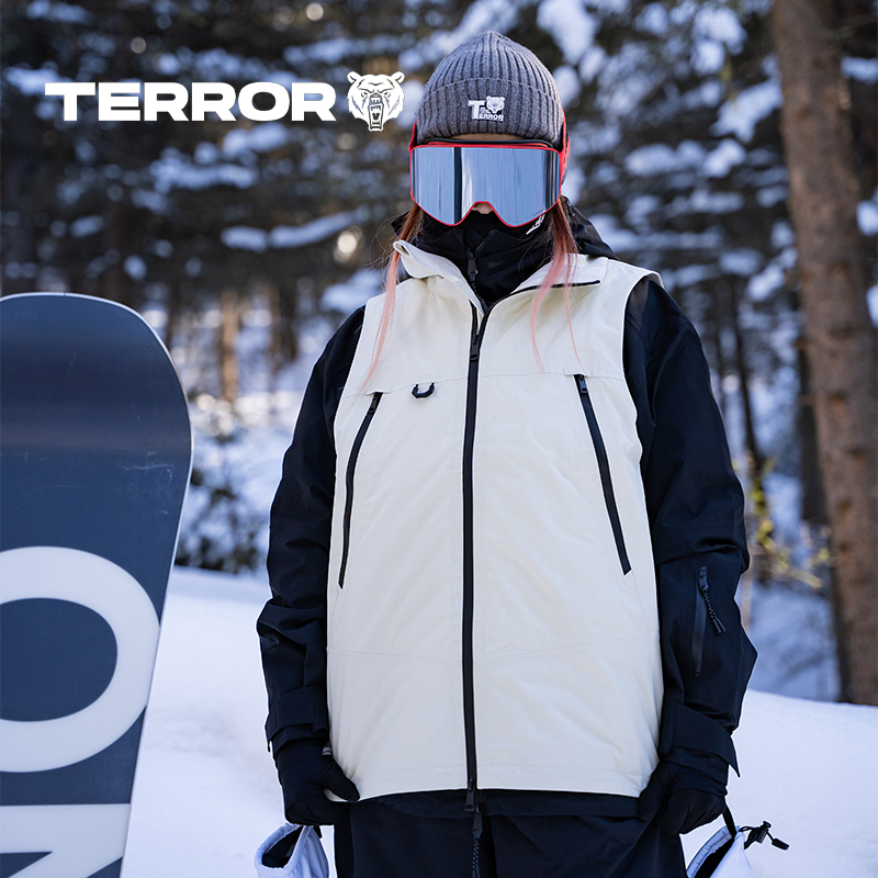 TERROR滑雪服马甲保暖背心加厚外套单板雪服滑雪上衣防水男女新款