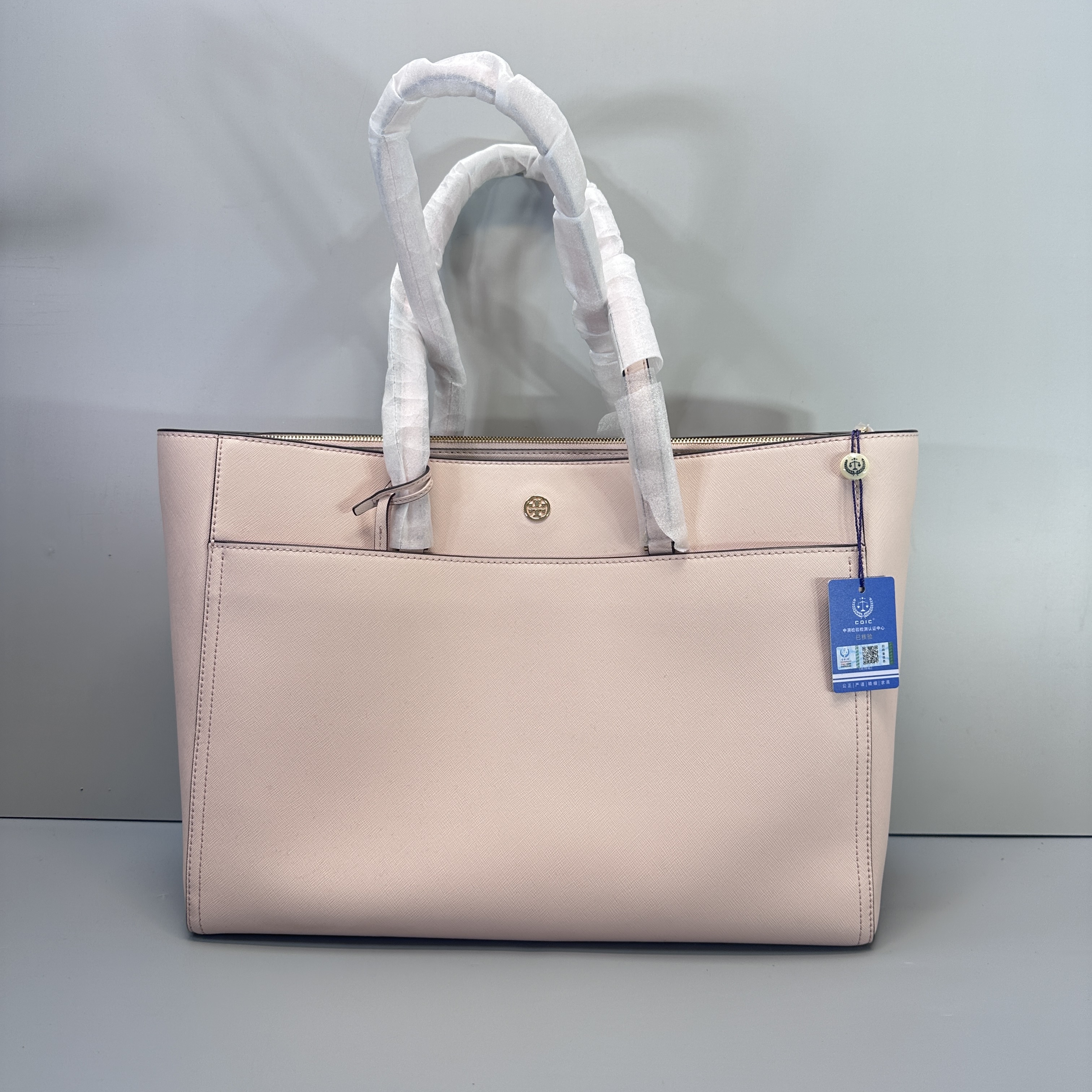 99新 TORY BURCH/汤丽柏琦 粉色大托特40x27x15cmSL120615
