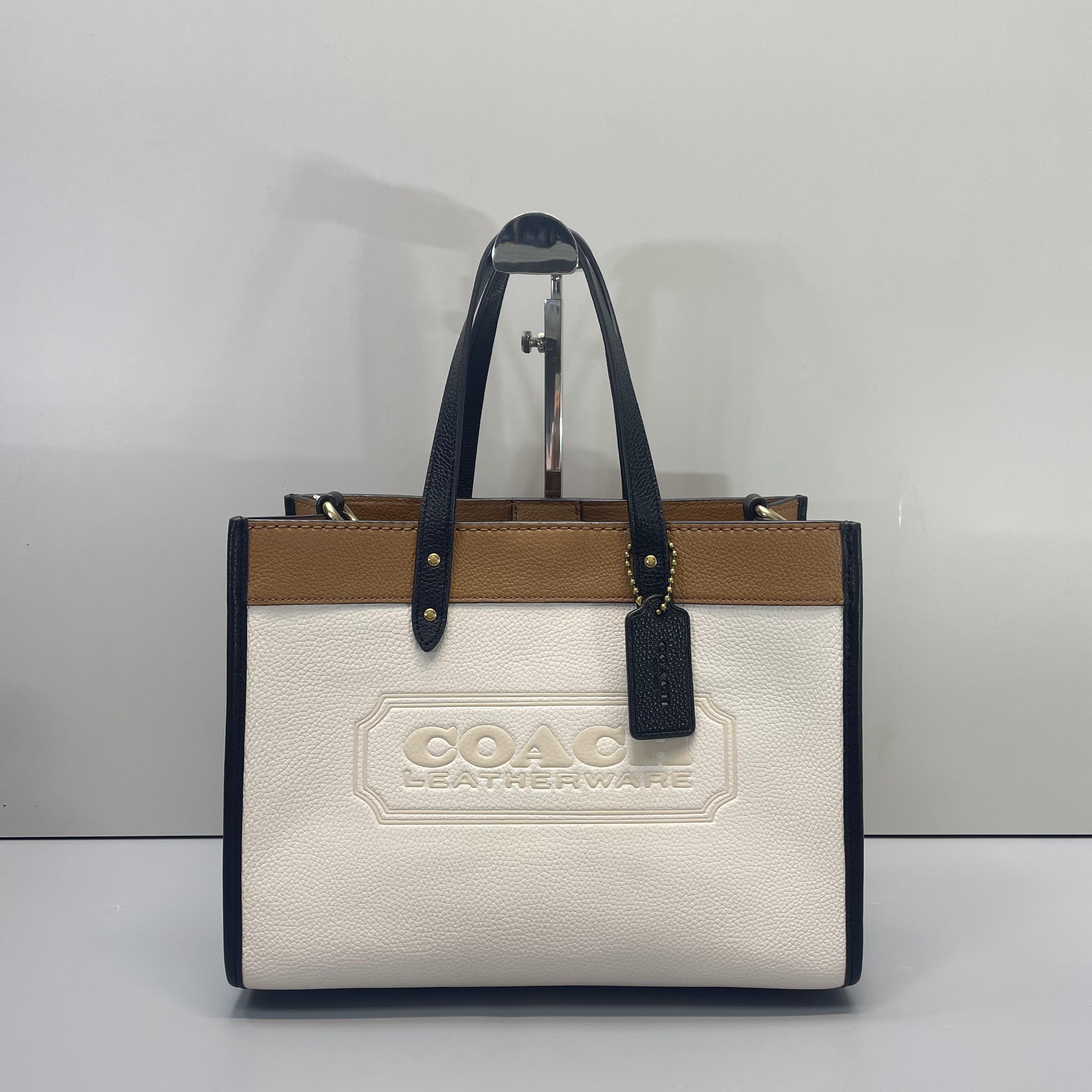 99新 COACH/蔻驰 媚姐/field30黑白棕横版方托30x22x14cmF092917