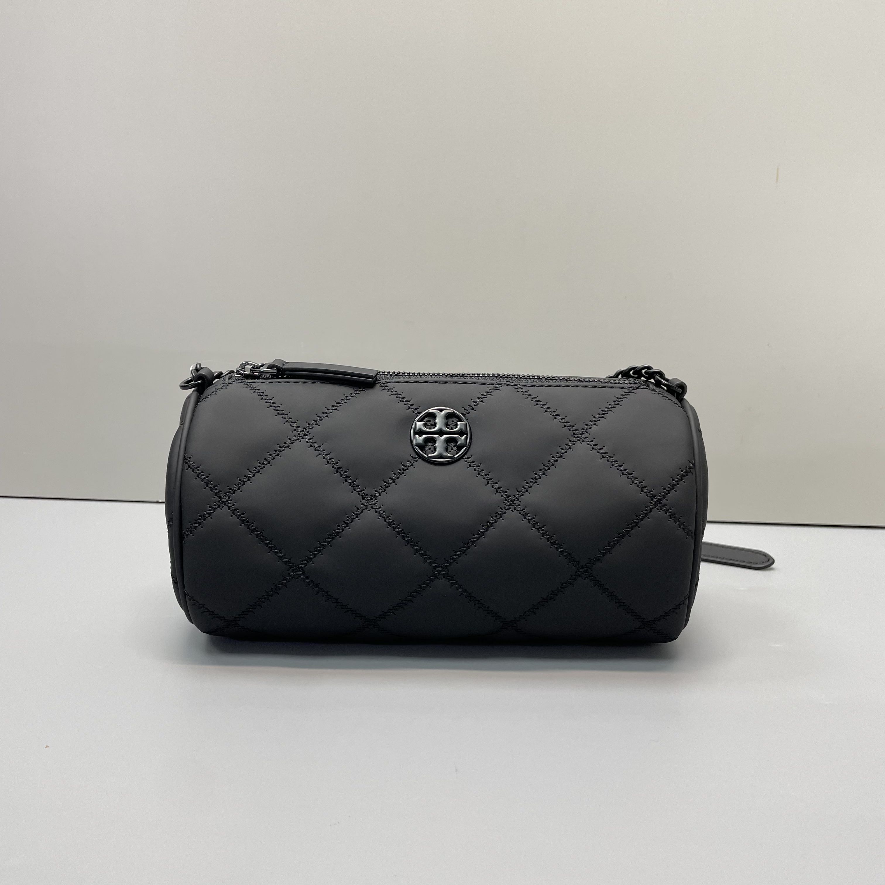 95新 TORY BURCH/汤丽柏琦 小林/黑色巴比龙包20*10*9cmA120302