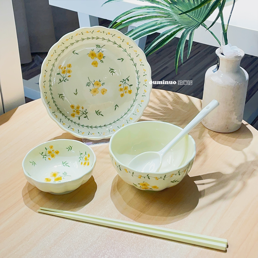 【春日来信】5件套陶瓷釉下彩工艺高颜值家用面碗米饭碗组合