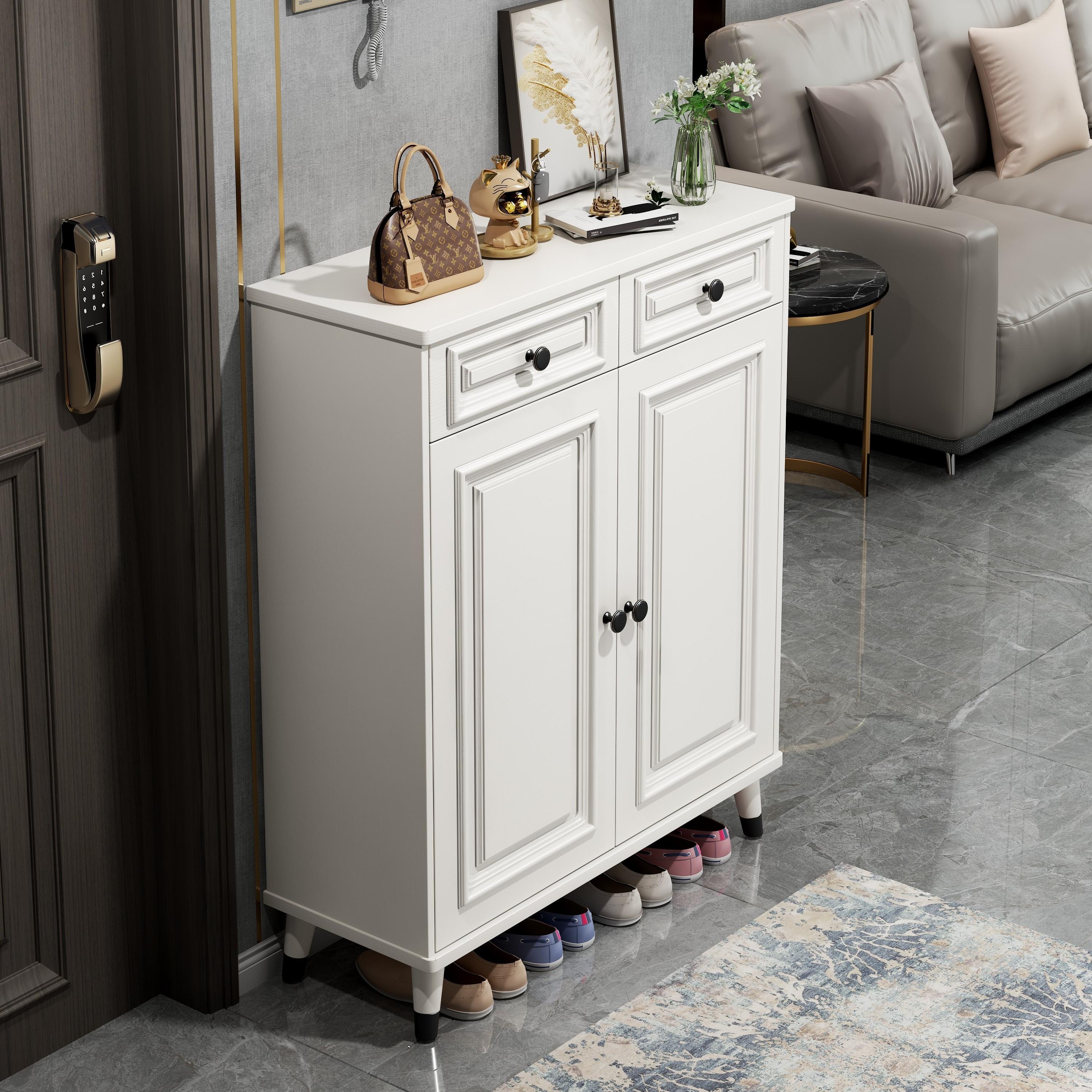 美式鞋柜家用门口2025年新款入户门收纳神器实木腿储物玄关柜一体