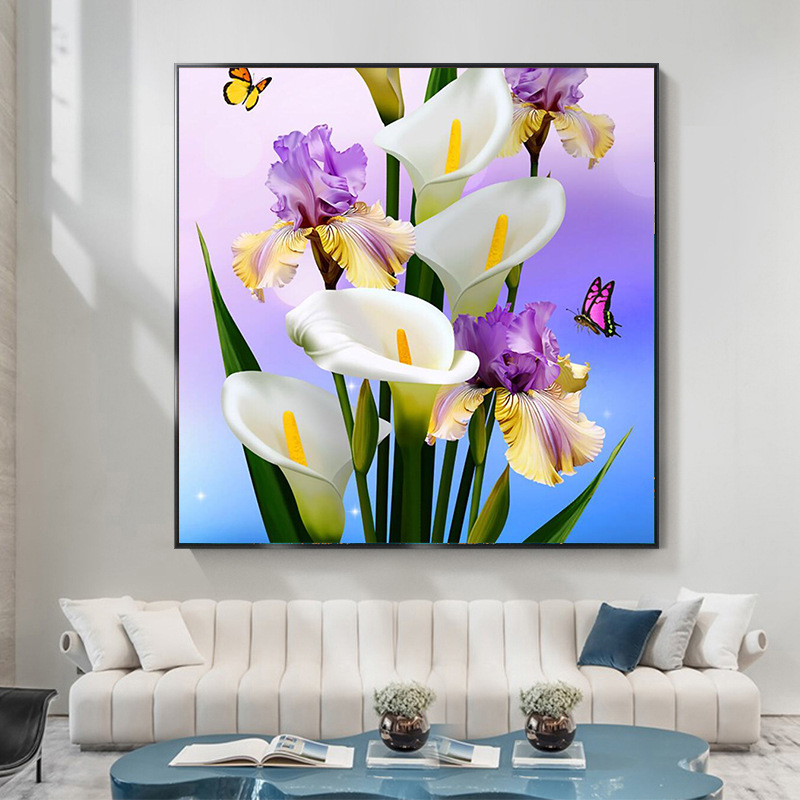 满绣十字绣2023新款客厅线绣牵牛花现代花卉