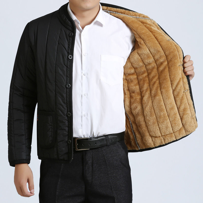 中老年羽绒服男短款爸爸装加绒加厚内胆羽绒服男士冬季上衣爷