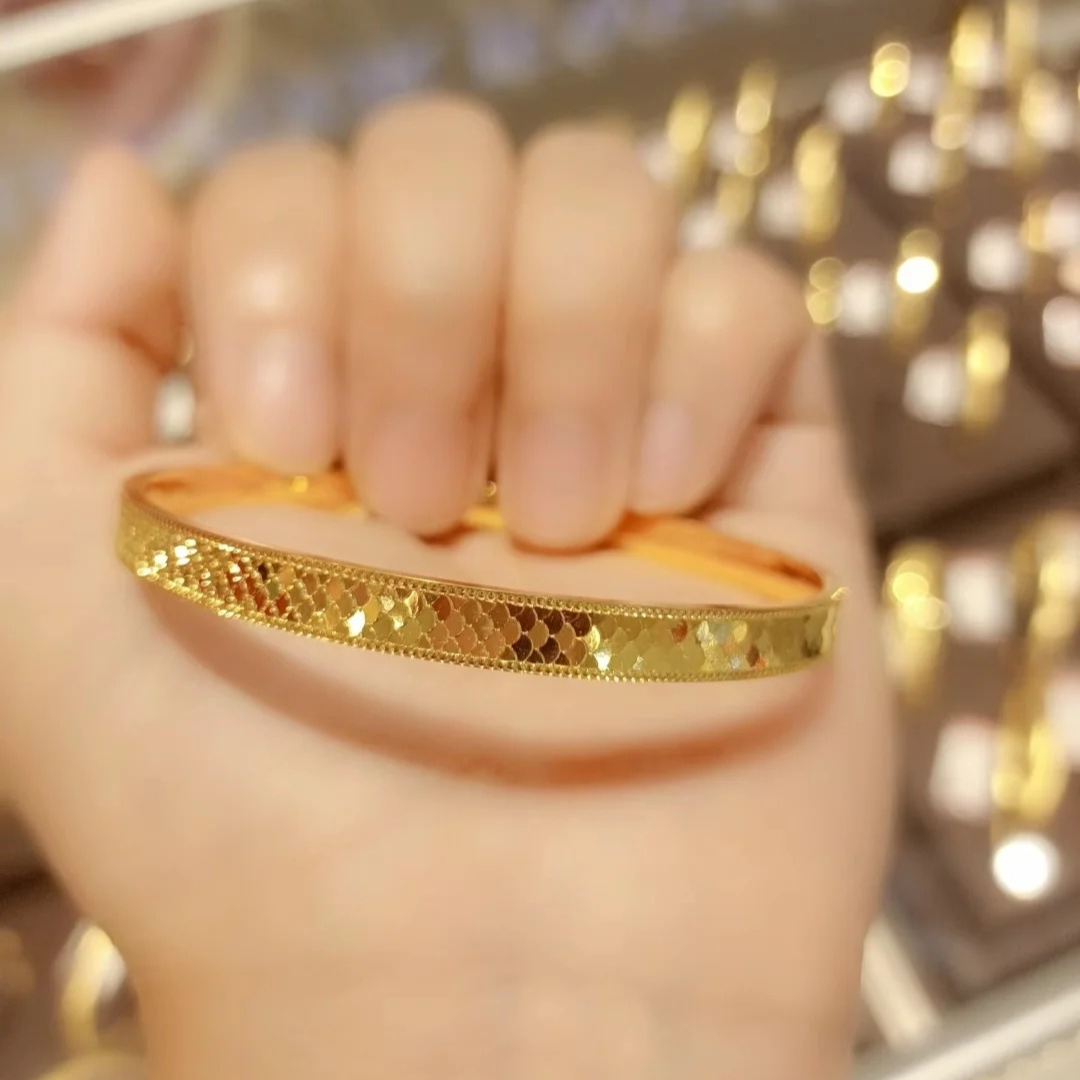 足银手镯 足银手镯 龙鳞手镯蹦迪闪耀鱼鳞手环男女情侣礼物