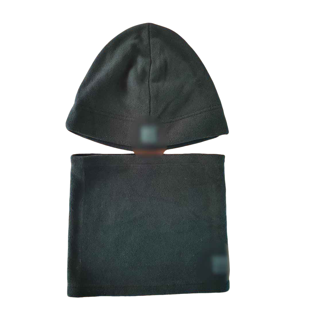 【外贸剪标单】户外抓绒男女保暖防寒帽围脖两件套