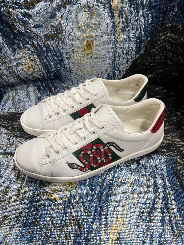 gucci板鞋 ace珊瑚蛇 白 7码原盒大全套