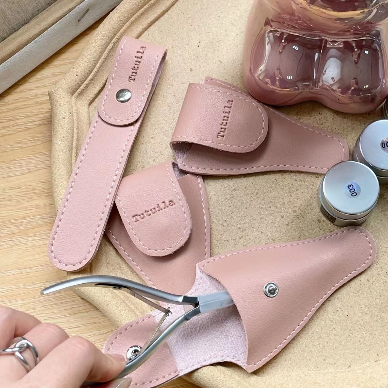 Tutuila刘兔兔死皮剪保护套加厚皮质耐磨专业美甲工具刀口防摔