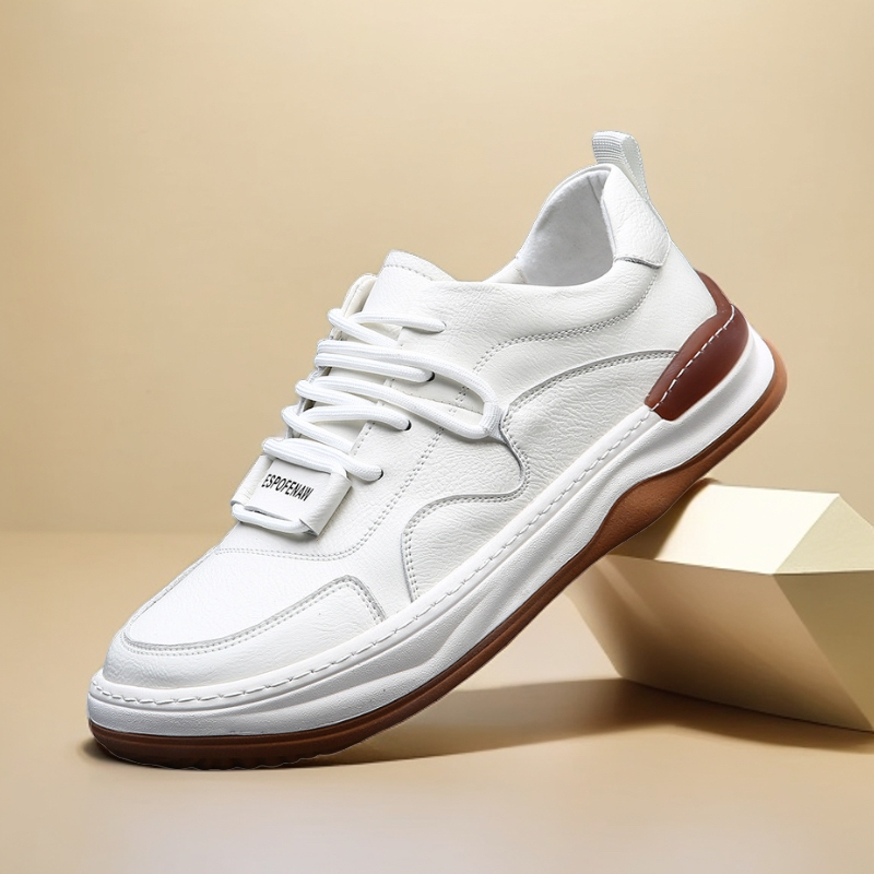 【赵老板】2025春季新款歪头小丑鞋潮真皮透气百搭运动休闲鞋男士