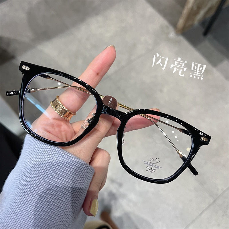 防蓝光可配度数方形眼镜框女网红同款韩版素颜显瘦近视眼镜架男潮