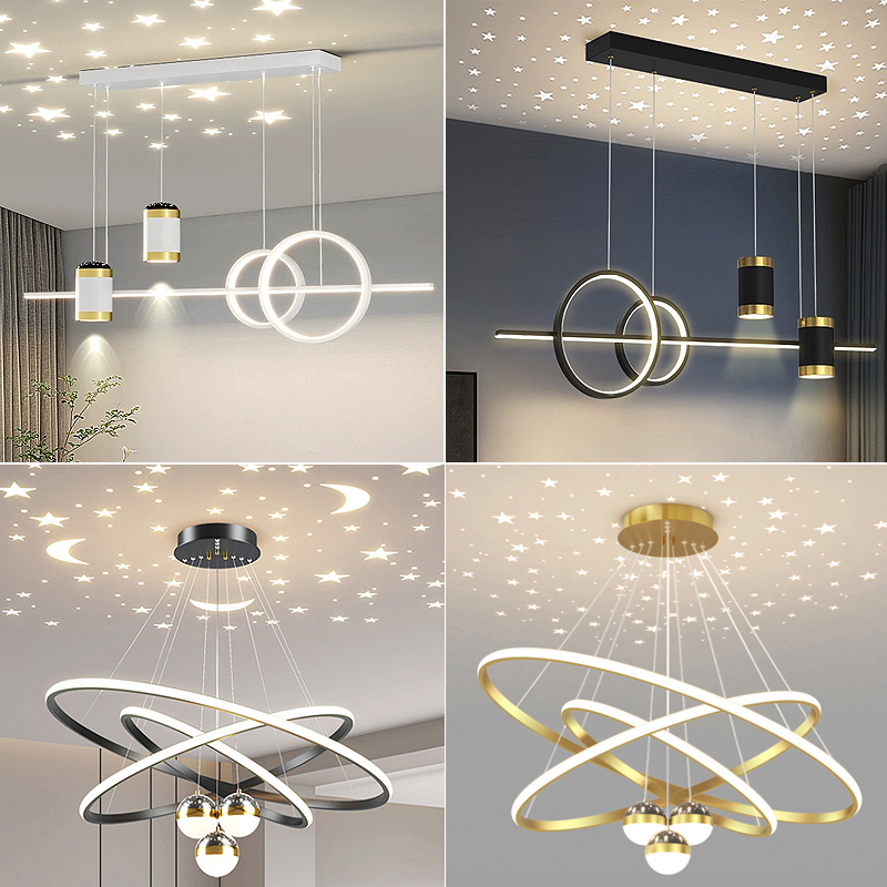2025新款星空餐吊灯现代简约大气家用房间餐厅灯餐桌吧台创意灯具