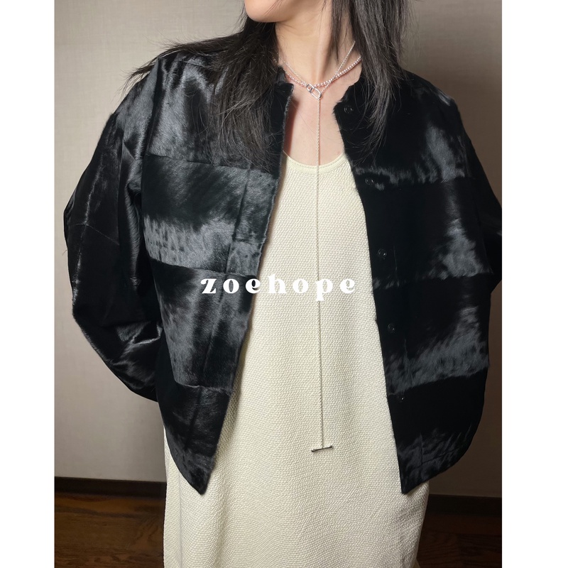 Zoehope 鼎奢级小湖羊胎羊皮毛一体高级简约短款皮草外套女24年新