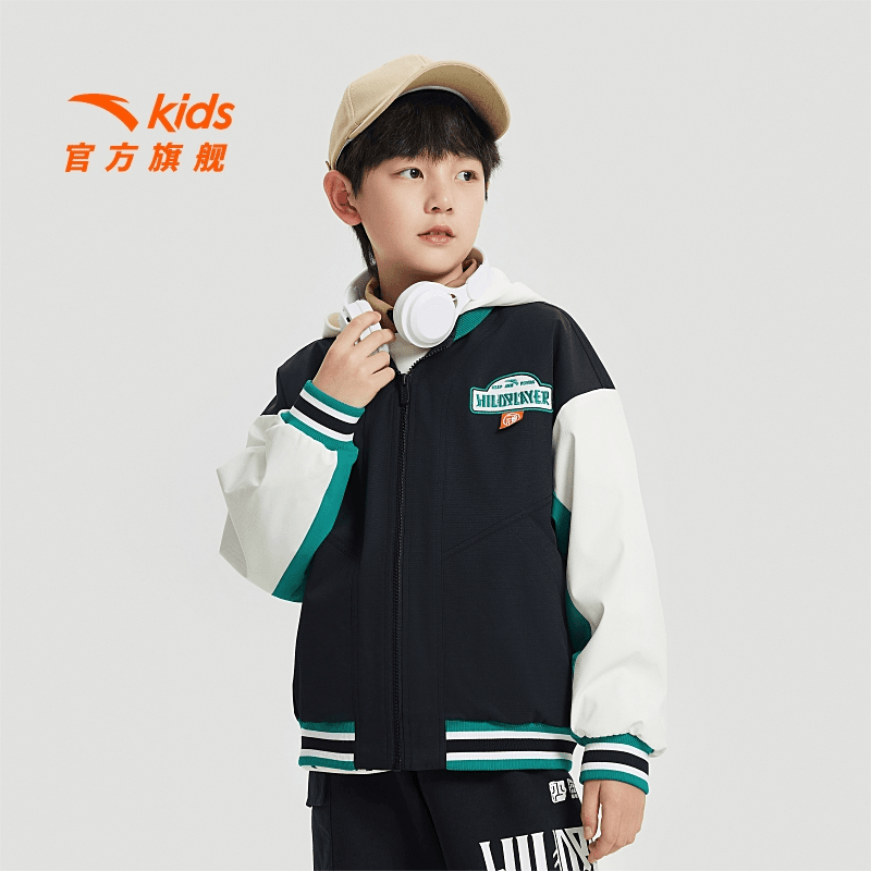 少年顽家|安踏儿童梭织早秋薄外套男童上衣秋季休闲秋装352438604