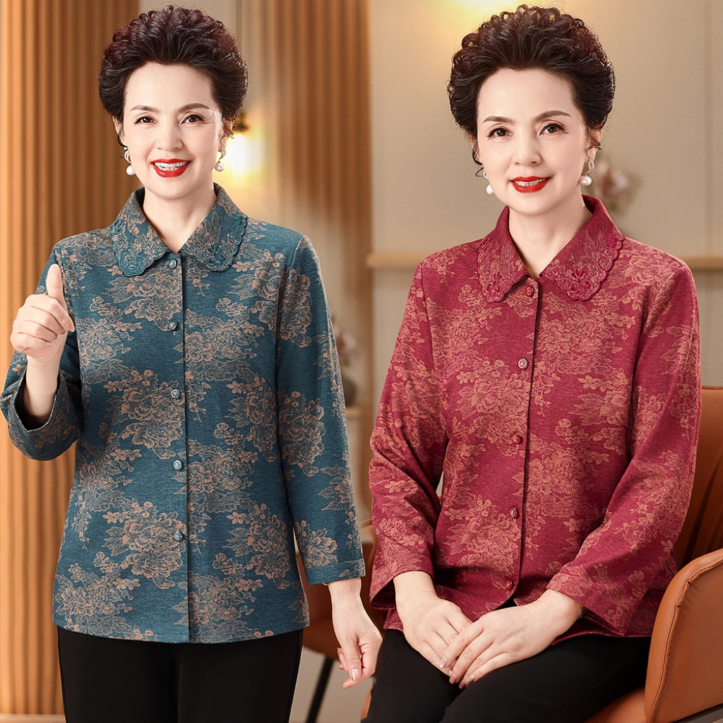 妈妈外套春秋新款中老年奶奶秋季上衣宽松老太太秋装气质老人衣服