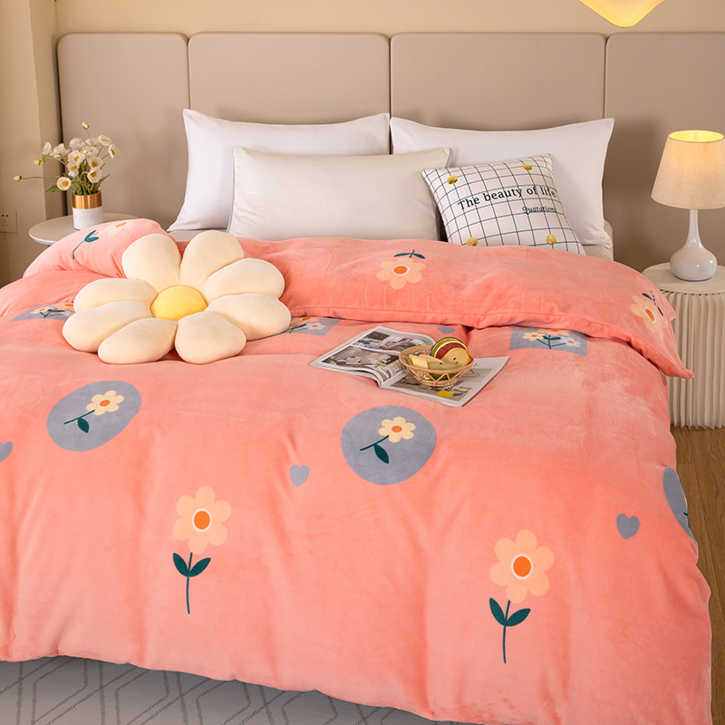 【清仓狂甩】牛奶绒双面绒四件套加厚单人毛绒被套被罩单双人加绒被