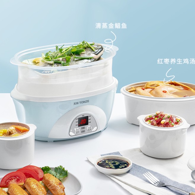 Tonze/天际隔水炖 电炖盅 煮粥熬煲汤锅 一锅三胆 DGD16-16BW