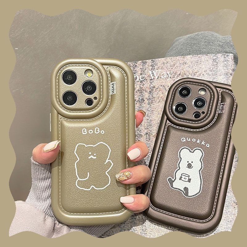 ins风可爱情侣卡通苹果15promax手机壳iPhone14pro高级感13小众12