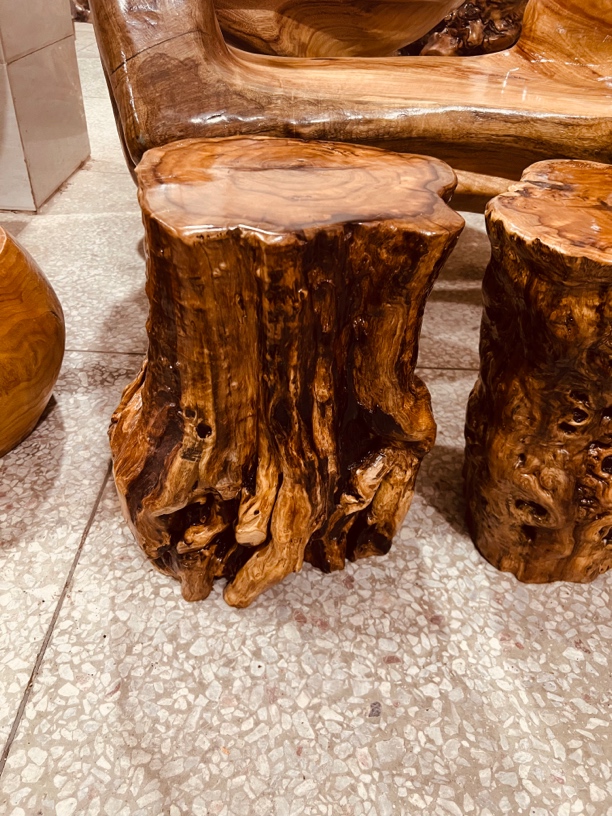 原木树根雷击枣木墩子板凳摆件等
