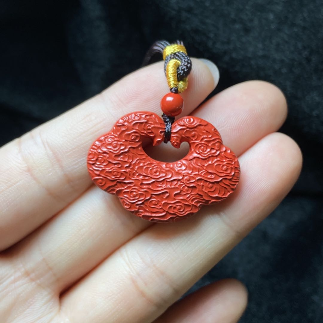 含辰砂工艺品【星浩好物】朱砂吊坠QT125H190【22*32】配绳