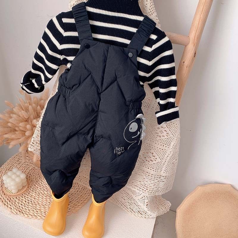 儿童背带裤冬季加厚婴儿男童女童连体裤外穿男女宝宝裤冬