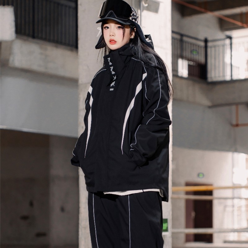MMXXi23-24新品单双板防水风雪保暖滑雪服3L套装刻画平花专业装备