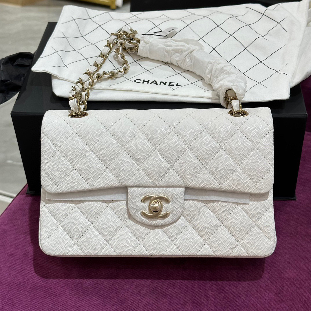 全新未使用 Chanel/香奈儿 白金荔枝CF小号斜挎包