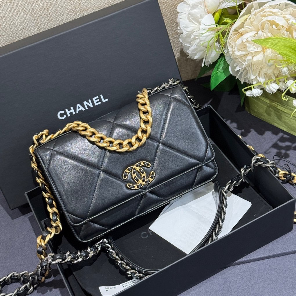 99新 Chanel/香奈儿 黑金19bag woc单肩包 芯