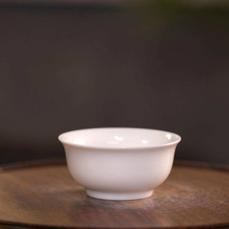 羊脂玉白瓷主人杯单个茶盏家用陶瓷功夫小茶杯品茗杯