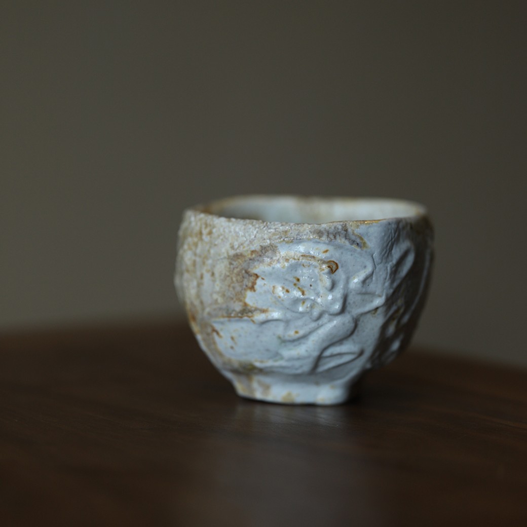李现锋石窟飞天杯柴烧杯手捏茶杯陶瓷主人杯围炉煮茶中式品茗杯