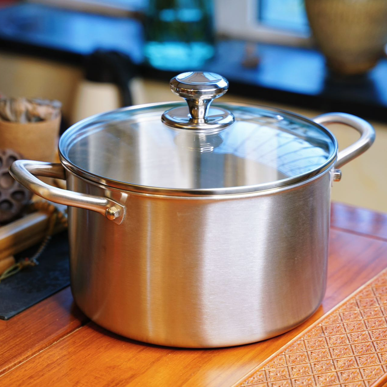 18/10不锈钢汤锅大容量高汤锅蒸锅炖煮锅26cm