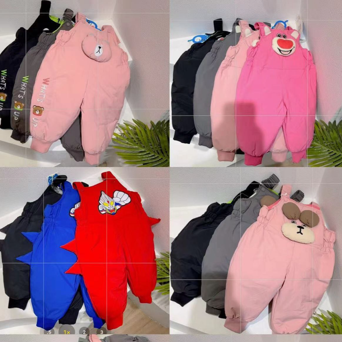 【赵赵家】新款厚款男女童白鸭绒连体羽绒背带裤（给号下单）新疆包邮