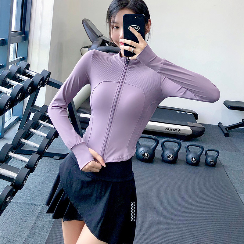 拉链衫瑜伽健身服春秋加绒长袖健身衣上衣外套瑜伽上衣保暖运动22