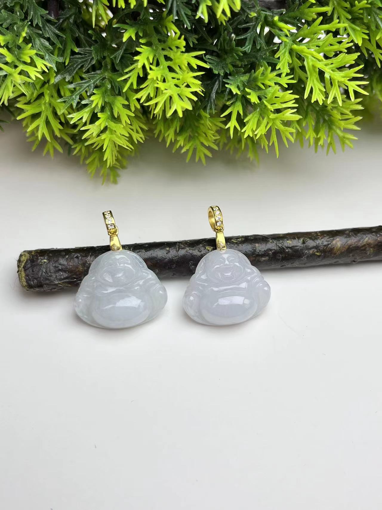 【刘思懿】天然翡翠S925镶嵌佛公吊坠-多样性发一件-赠皮绳@410331