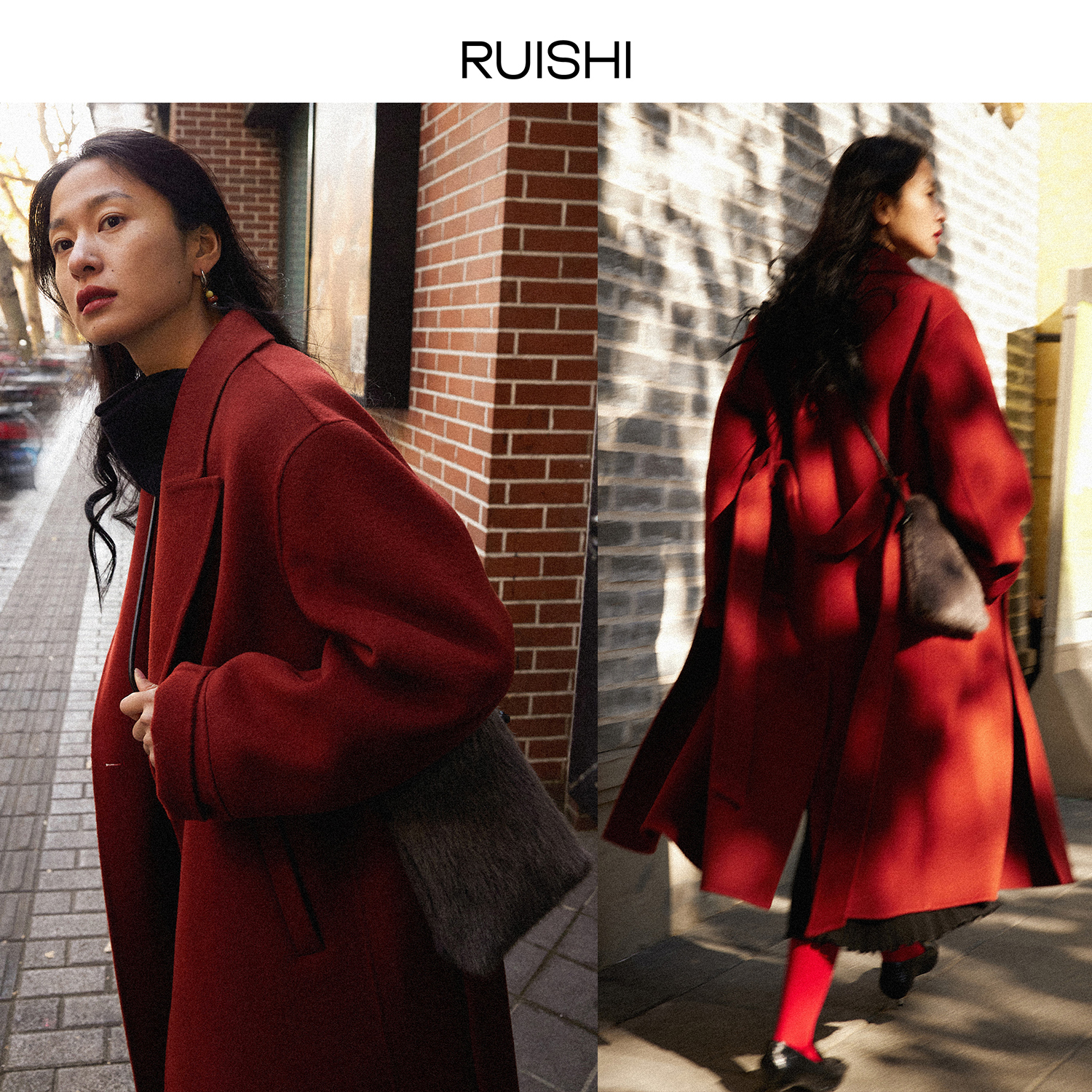 RUISHI芮时【博主同款】挚爱大衣羊毛双面毛呢羊毛呢大衣外套秋冬
