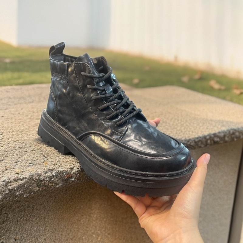 【德奈虎】春季新款头层牛皮男士时尚休闲马丁靴百搭潮