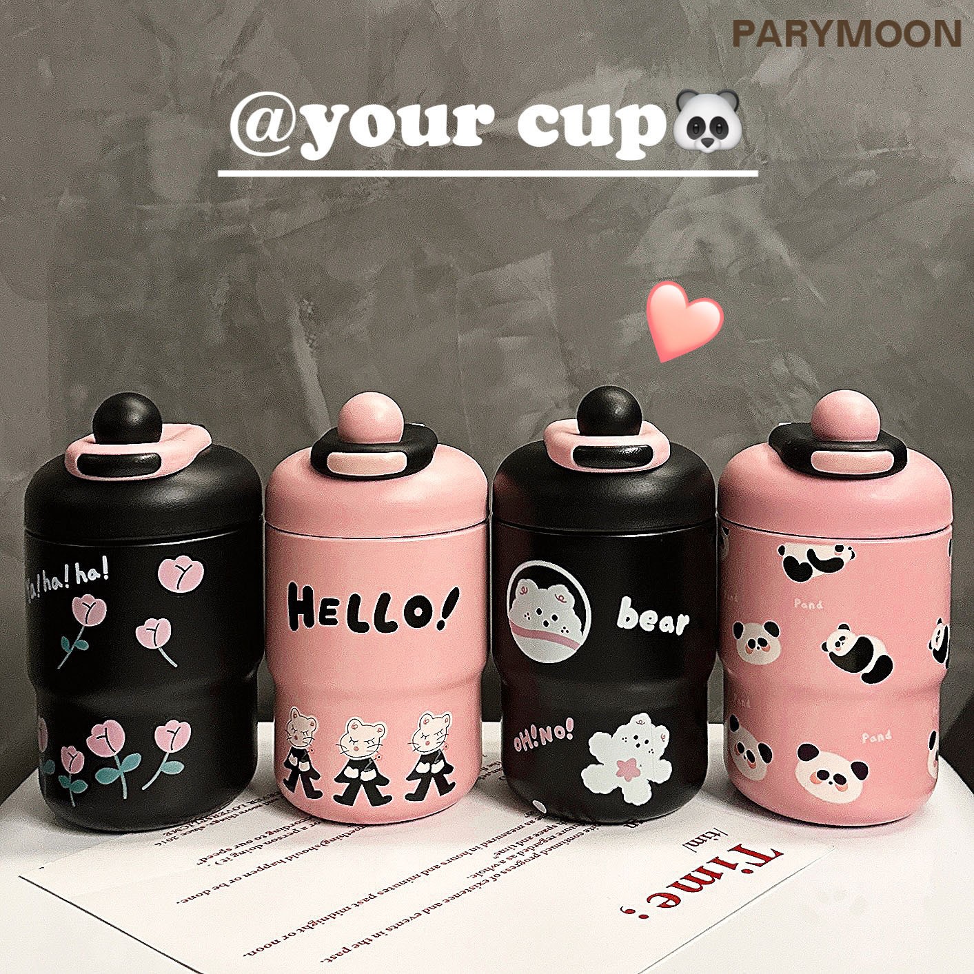 卡通保温杯女生高颜值直饮手提水杯便携情侣学生送礼不锈钢杯子