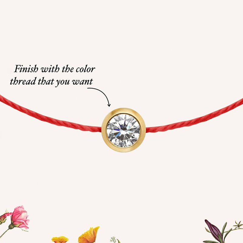 实验室培育钻石18k黄金培育钻石红绳泡泡圆钻手链女百搭通勤款