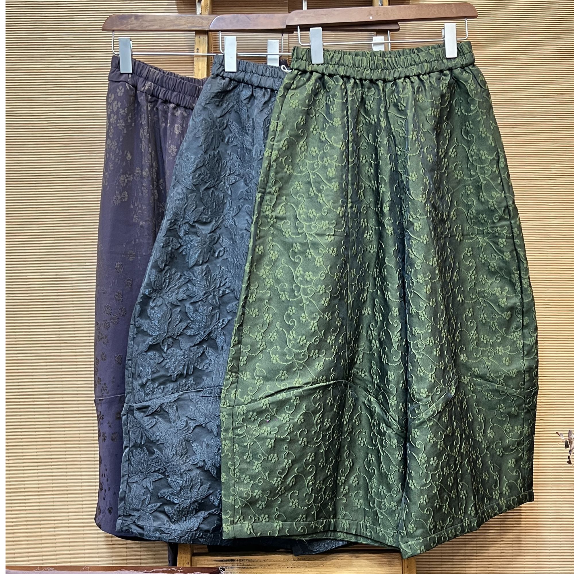 （再见时光）休闲国风重工刺绣时尚阔腿裤