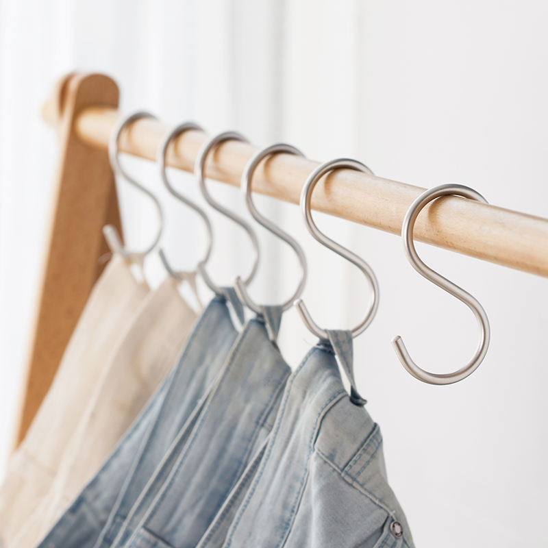 日本原单 自留推荐！铝合金S型挂钩多用途金属钩浴室横杆挂钩