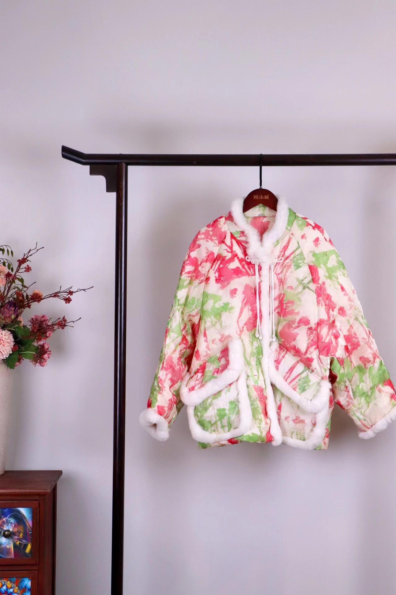 梦鹿  丨中式加绒保暖羽绒服白鸭绒獭兔毛皮草盘扣羽绒服