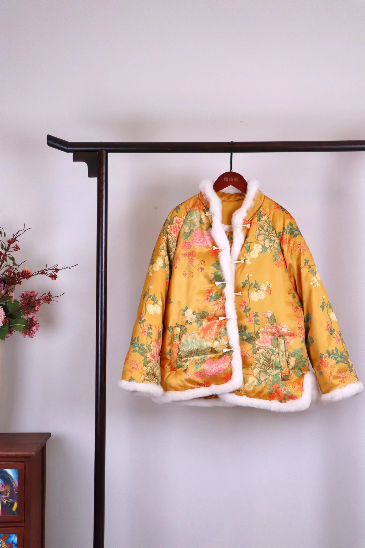 锦绣缘丨新中式加绒獭兔毛盘扣中式冬款复古羽绒服冬季加厚