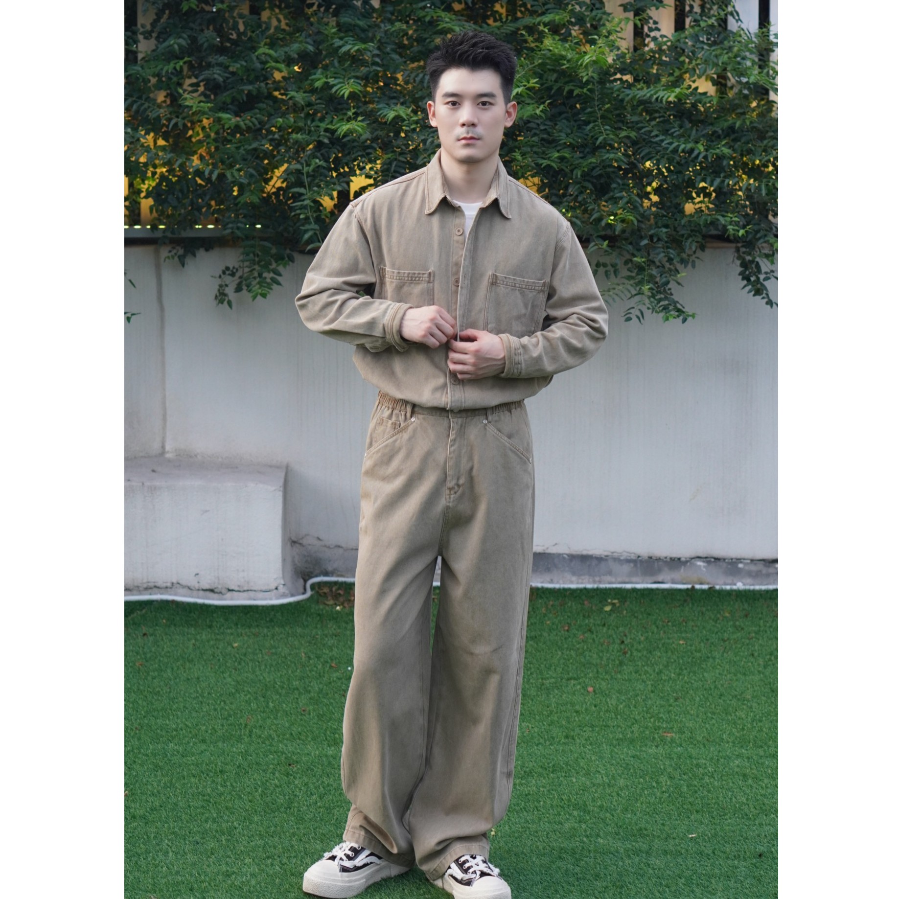 Adresscode 复古牛仔裤/百搭廓形宽松水洗做旧牛仔裤XT-3155