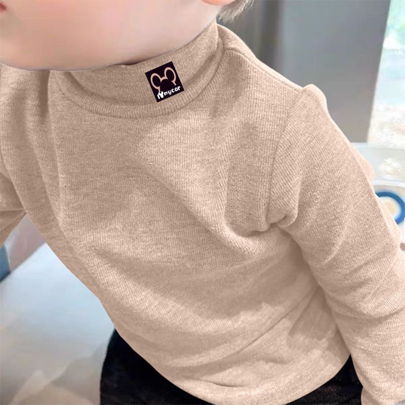 双面德绒打底衫秋反季宝宝韩版儿童长袖上衣T恤男女童保暖半高领