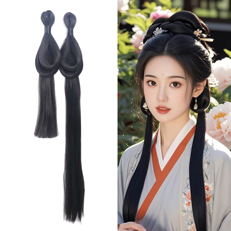 梧桐古装假发汉服古风造型多用日常百搭多变全发丝绕环垂发软发包