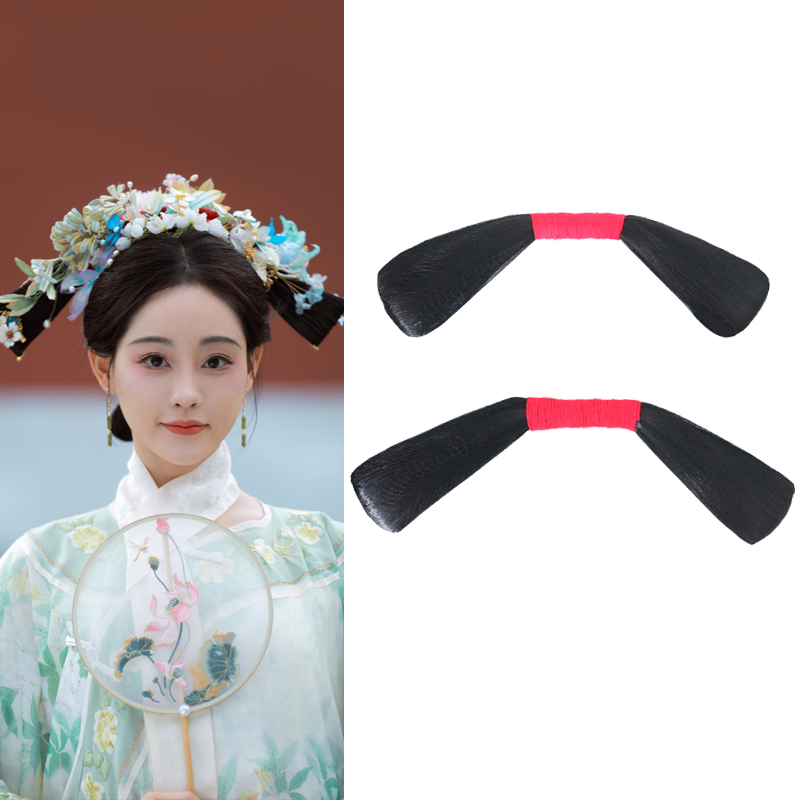 古装旗装故宫摄影造型清朝格格贵妃娘娘小两把头旗头假发包发髻