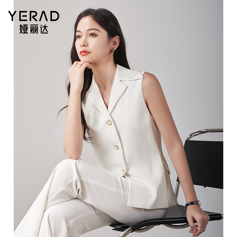 娅丽达高级感通勤气质西装马甲女2025春秋新款背心收腰坎肩小马夹