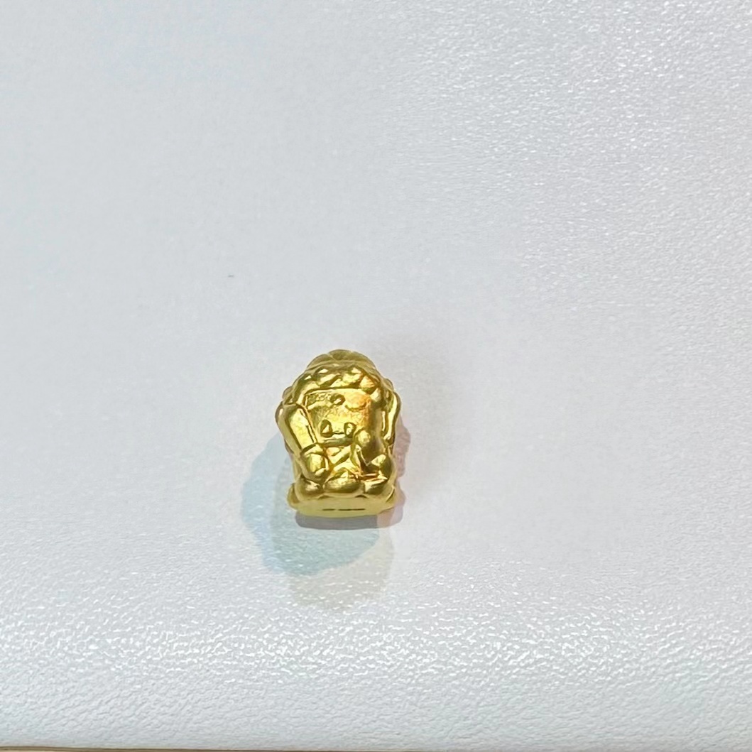 足金999通孔卡通不动明王守护【精品硬金】  1.1
