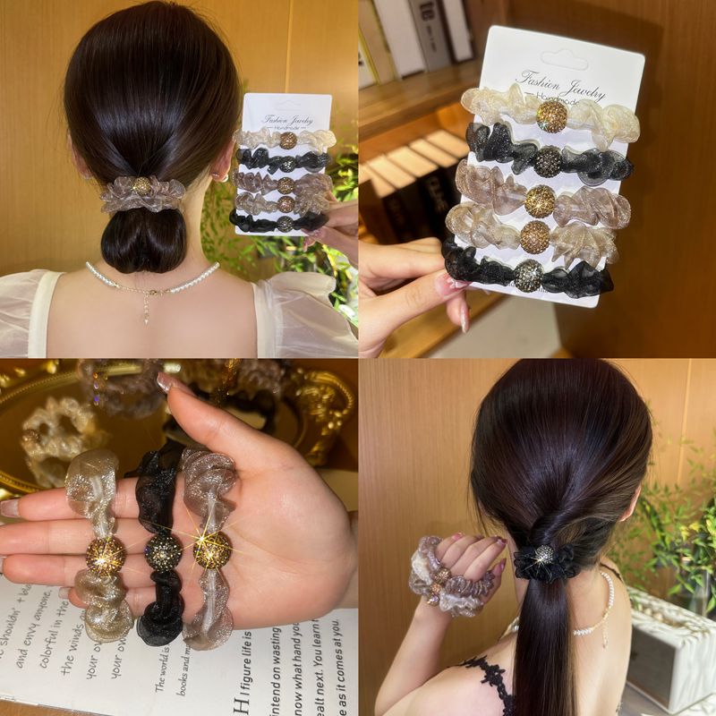 网纱闪珠头绳女2025新款简约气质扎头发绳高级感发圈橡皮筋小皮套